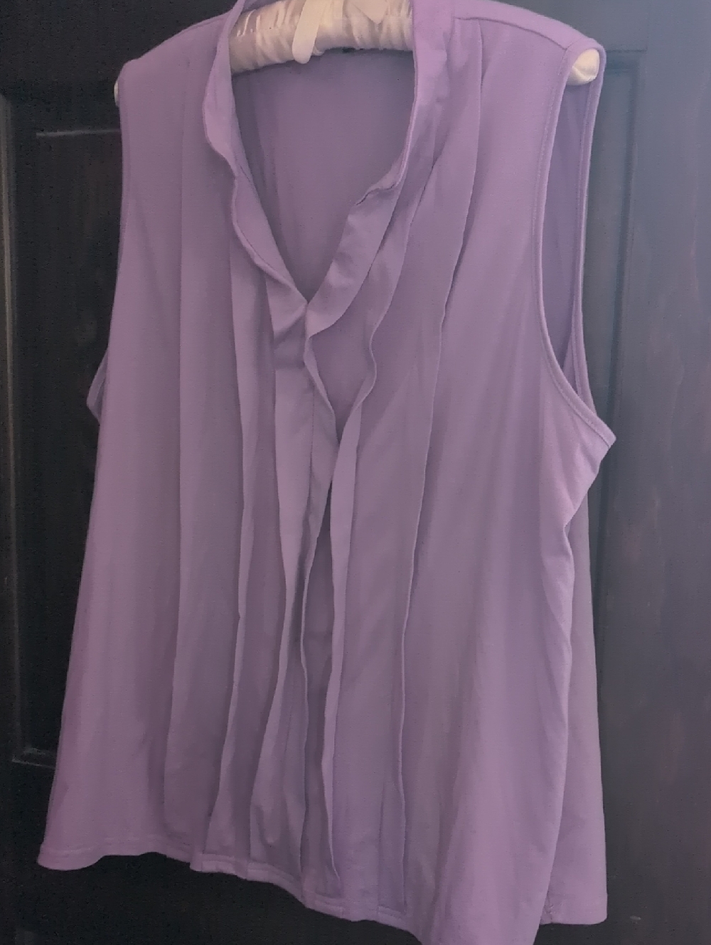 SHEIN Lavender Sleeveless Ruffle-Front Top